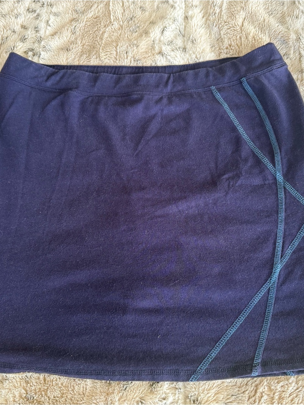 Women's Purple/Navy Skirt with Contrast Stitching